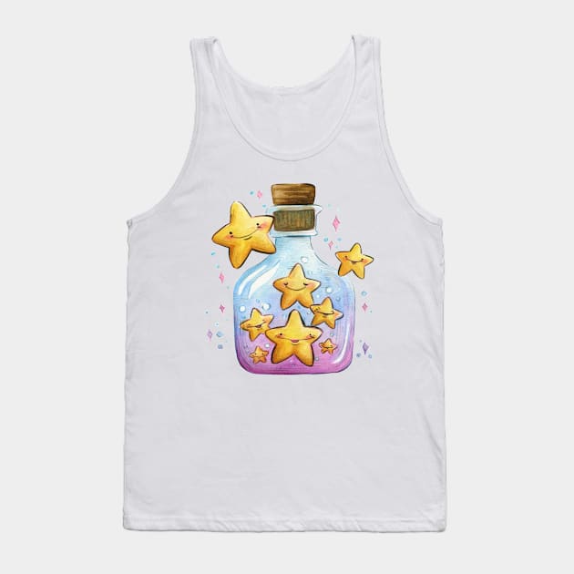 Fairy Bottle Little happy stars watercolour painting Tank Top by Carlotta Mascolo Art